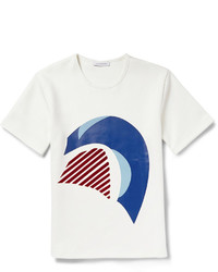 T-shirt à col rond imprimé blanc et bleu J.W.Anderson