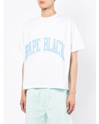 T-shirt à col rond imprimé blanc et bleu BAPE BLACK *A BATHING APE®