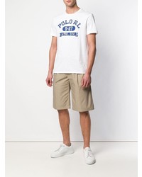 T-shirt à col rond imprimé blanc et bleu Polo Ralph Lauren