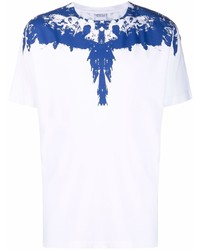 T-shirt à col rond imprimé blanc et bleu Marcelo Burlon County of Milan