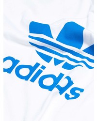 T-shirt à col rond imprimé blanc et bleu adidas