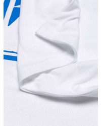 T-shirt à col rond imprimé blanc et bleu adidas