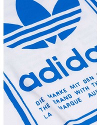 T-shirt à col rond imprimé blanc et bleu adidas