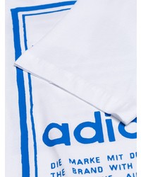 T-shirt à col rond imprimé blanc et bleu adidas