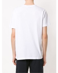 T-shirt à col rond imprimé blanc et bleu OSKLEN