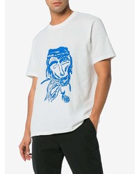 T-shirt à col rond imprimé blanc et bleu Our Legacy