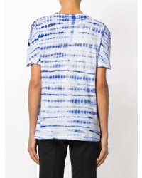 T-shirt à col rond imprimé blanc et bleu Proenza Schouler