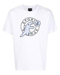 T-shirt à col rond imprimé blanc et bleu SPORT b. by agnès b.