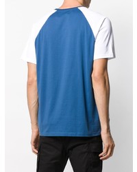 T-shirt à col rond imprimé blanc et bleu Givenchy