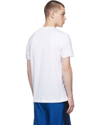 T-shirt à col rond imprimé blanc et bleu Versace