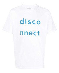 T-shirt à col rond imprimé blanc et bleu Wood Wood