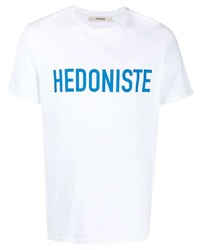 T-shirt à col rond imprimé blanc et bleu Zadig & Voltaire