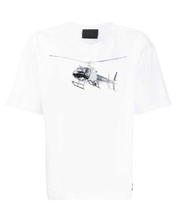 T-shirt à col rond imprimé blanc et noir 000 Worldwide