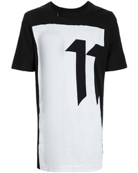 T-shirt à col rond imprimé blanc et noir 11 By Boris Bidjan Saberi