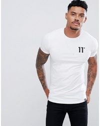 T-shirt à col rond imprimé blanc et noir 11 Degrees