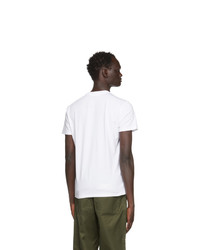 T-shirt à col rond imprimé blanc et noir Moncler Genius