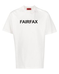 T-shirt à col rond imprimé blanc et noir 424