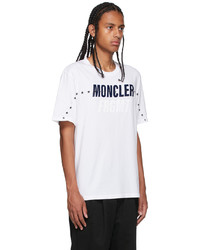 T-shirt à col rond imprimé blanc et noir Moncler Genius