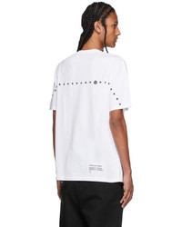 T-shirt à col rond imprimé blanc et noir Moncler Genius