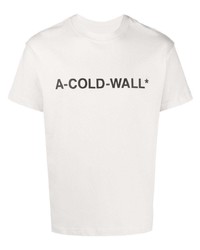 T-shirt à col rond imprimé blanc et noir A-Cold-Wall*