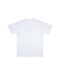 T-shirt à col rond imprimé blanc et noir A Bathing Ape