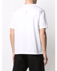 T-shirt à col rond imprimé blanc et noir Junya Watanabe MAN