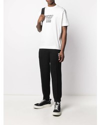 T-shirt à col rond imprimé blanc et noir Emporio Armani