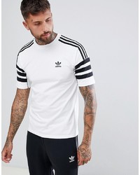 T-shirt à col rond imprimé blanc et noir adidas Originals