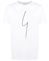 T-shirt à col rond imprimé blanc et noir agnès b.