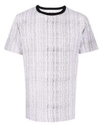 T-shirt à col rond imprimé blanc et noir agnès b.