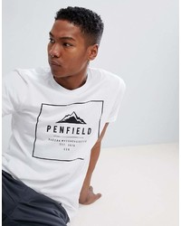 T-shirt à col rond imprimé blanc et noir Penfield