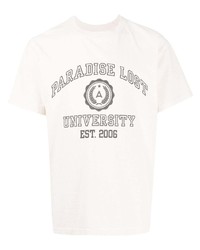 T-shirt à col rond imprimé blanc et noir Alchemist