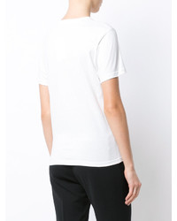 T-shirt à col rond imprimé blanc et noir