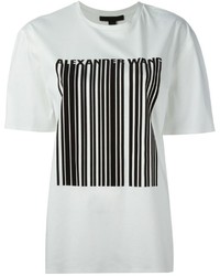 T-shirt à col rond imprimé blanc et noir Alexander Wang