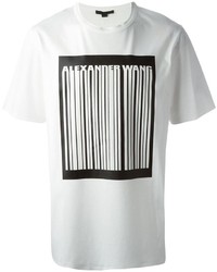 T-shirt à col rond imprimé blanc et noir Alexander Wang