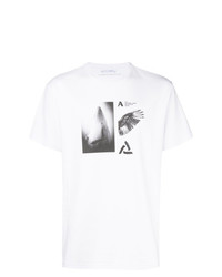 T-shirt à col rond imprimé blanc et noir Alyx