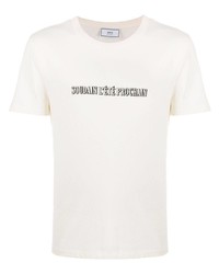 T-shirt à col rond imprimé blanc et noir Ami Paris