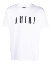 T-shirt à col rond imprimé blanc et noir Amiri