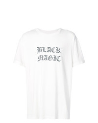 T-shirt à col rond imprimé blanc et noir Amiri