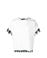 T-shirt à col rond imprimé blanc et noir Andrea Ya'aqov