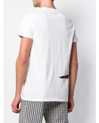T-shirt à col rond imprimé blanc et noir Valentino