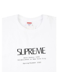 T-shirt à col rond imprimé blanc et noir Supreme