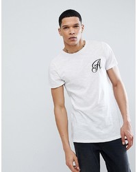 T-shirt à col rond imprimé blanc et noir Another Influence