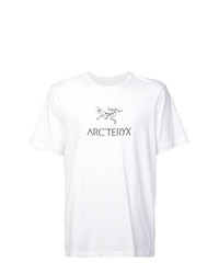 T-shirt à col rond imprimé blanc et noir Arc'teryx