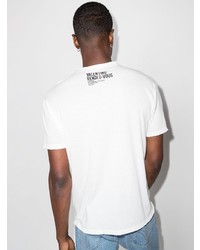 T-shirt à col rond imprimé blanc et noir Valentino