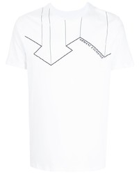 T-shirt à col rond imprimé blanc et noir Armani Exchange