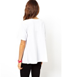 T-shirt à col rond imprimé blanc et noir Asos