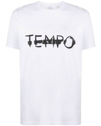 T-shirt à col rond imprimé blanc et noir Aspesi