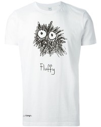 T-shirt à col rond imprimé blanc et noir Aspesi