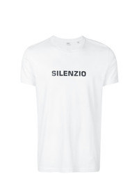 T-shirt à col rond imprimé blanc et noir Aspesi
